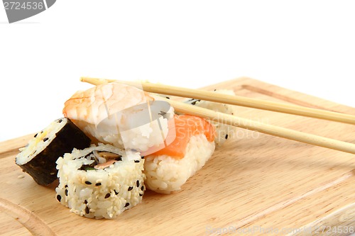 Image of salmon sushi as gourmet food 