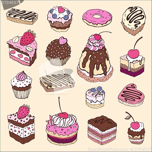 Image of Set of cute cake.