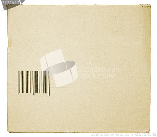 Image of cardboard with barcode