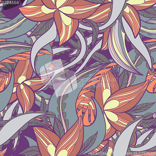 Image of floral pattern with colorful  blooming flowers