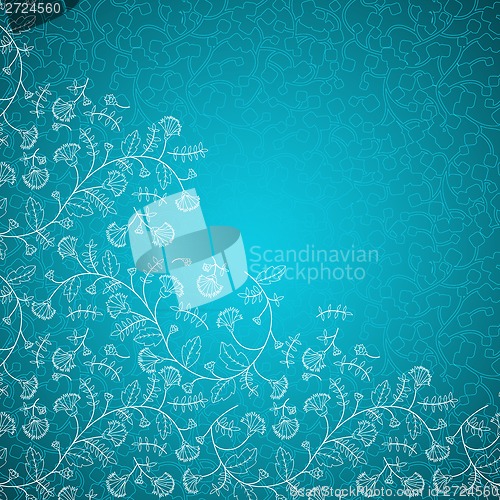 Image of white contour cornflowers on turquoise background