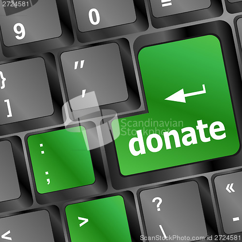 Image of donate button on computer keyboard pc key