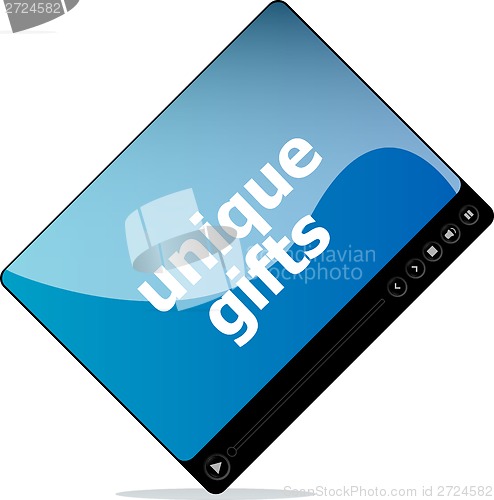 Image of Video movie media player with unique gifts on it