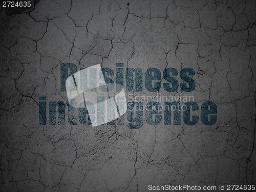 Image of Business concept: Business Intelligence on grunge wall background