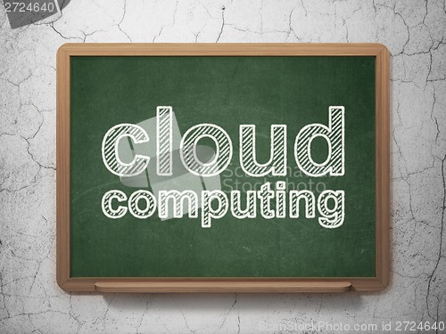 Image of Cloud computing concept: Cloud Computing on chalkboard background