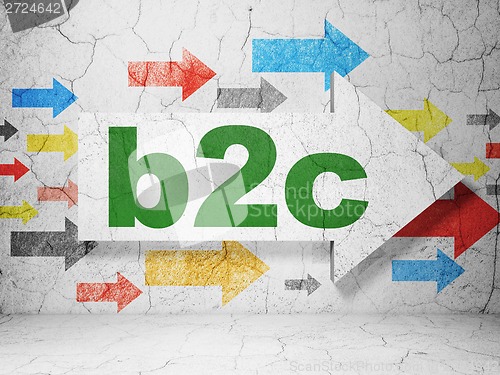 Image of Finance concept: arrow with B2c on grunge wall background