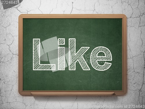 Image of Social media concept: Like on chalkboard background