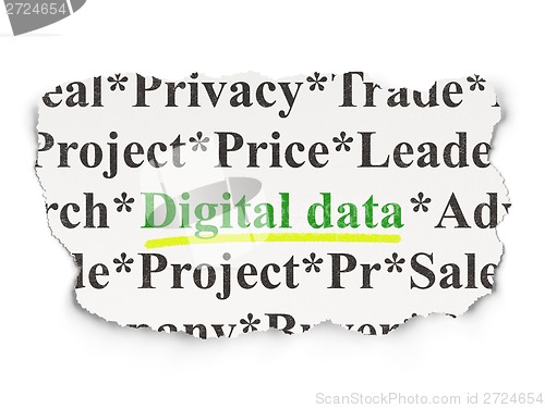 Image of Data concept: Digital Data on Paper background