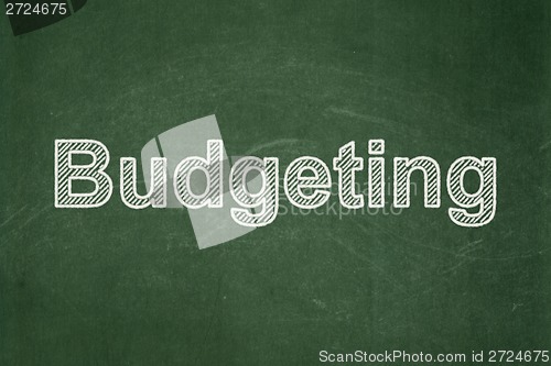 Image of Business concept: Budgeting on chalkboard background