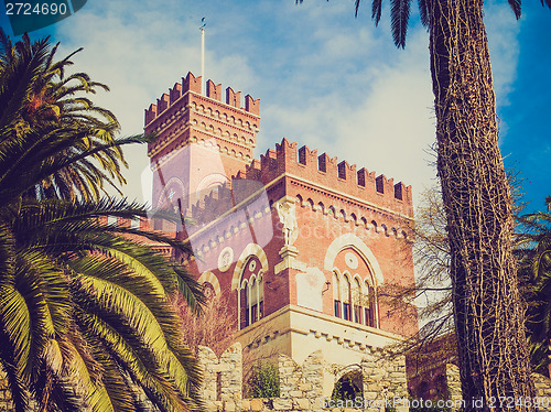 Image of Retro look Albertis Castle in Genoa Italy