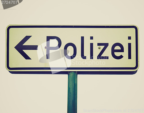 Image of Retro look Polizei sign