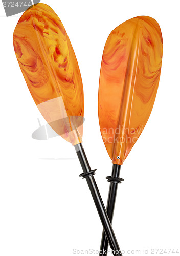 Image of colorful kayak paddle