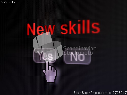 Image of Education concept: New Skills on digital computer screen