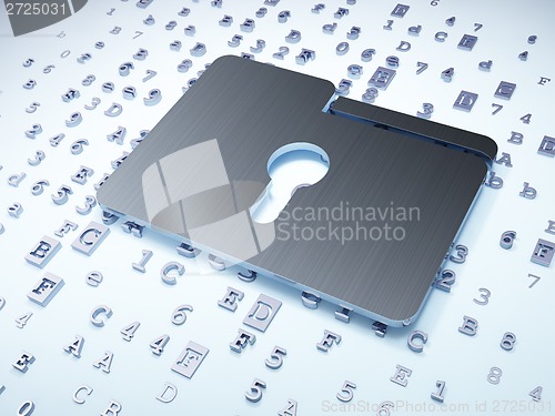 Image of Finance concept: Silver Folder With Keyhole on digital background