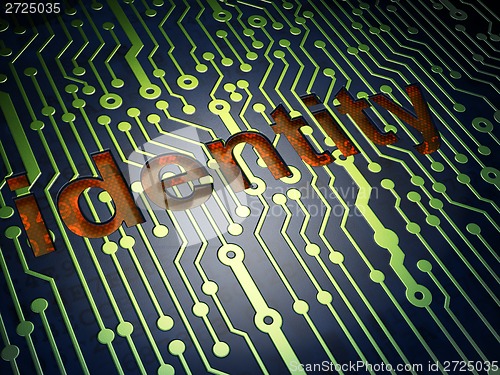 Image of Protection concept: Identity on circuit board background