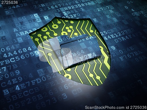 Image of Business concept: Folder With Shield on digital screen background