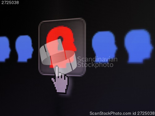 Image of Business concept: Head With Keyhole on digital computer screen