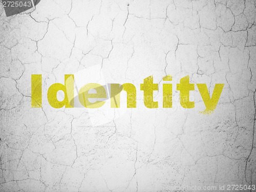Image of Protection concept: Identity on wall background