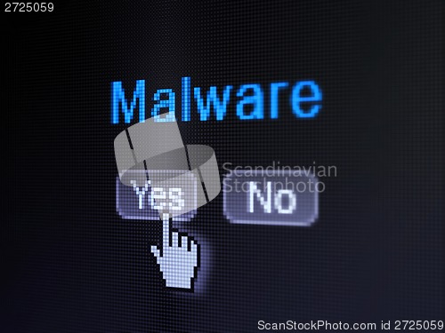 Image of Privacy concept: Malware on digital computer screen