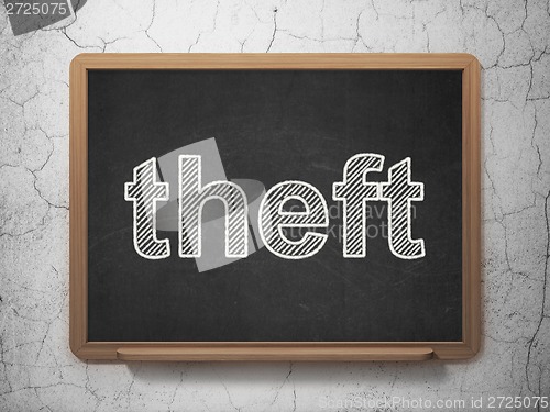 Image of Privacy concept: Theft on chalkboard background
