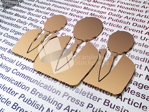 Image of News concept: Golden Business People on News background