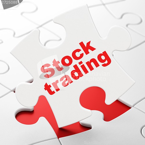 Image of Finance concept: Stock Trading on puzzle background
