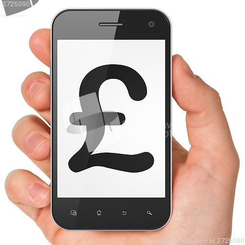 Image of Currency concept: Pound on smartphone