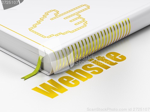 Image of Web development concept: book Mouse Cursor, Website on white background