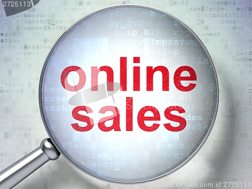 Image of Marketing concept: Online Sales with optical glass