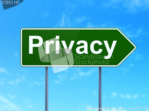 Image of Privacy on road sign background