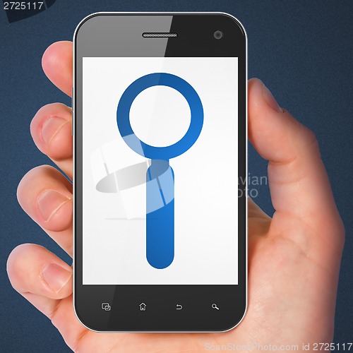 Image of Web development concept: Search on smartphone