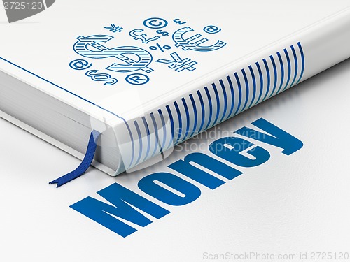 Image of Business concept: book Finance Symbol, Money on white background