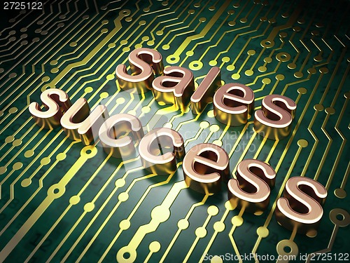 Image of Marketing concept: Sales Success on circuit board background
