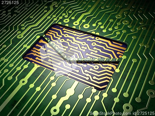Image of Finance concept: Email on circuit board background