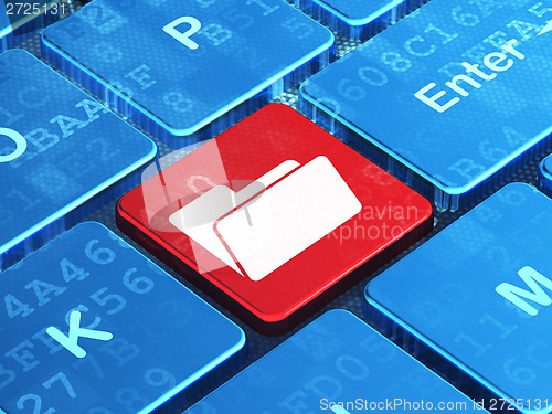 Image of Finance concept: Folder on computer keyboard background