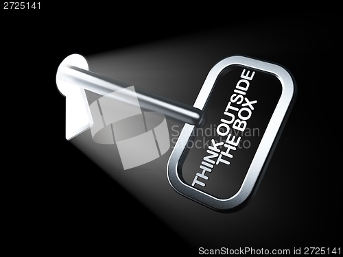Image of Education concept: Think outside The box on key