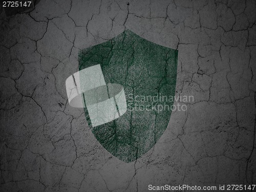Image of Security concept: Shield on grunge wall background