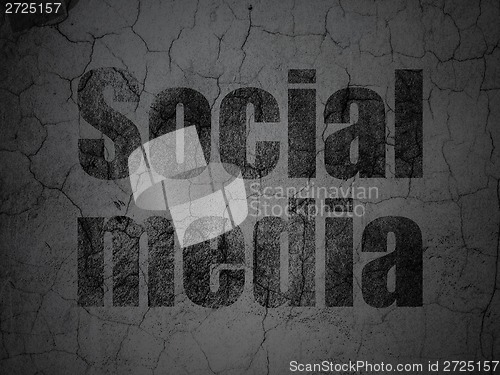 Image of Network concept: Social Media on grunge wall background