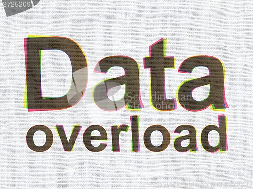 Image of Data Overload on fabric texture background