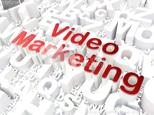 Image of Finance concept: Video Marketing on alphabet background