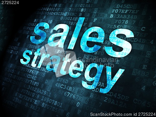 Image of Advertising concept: Sales Strategy on digital background