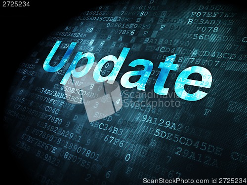 Image of SEO web development concept: Update on digital background