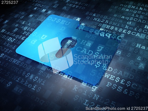 Image of Business concept: Blue Folder With Keyhole on digital background
