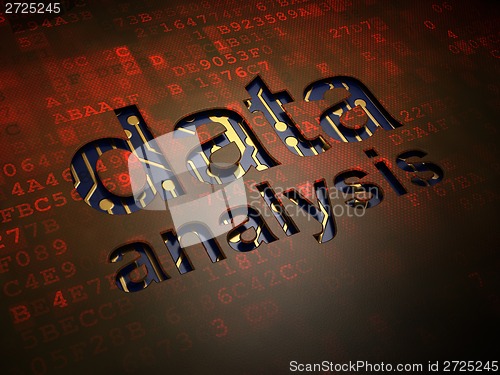 Image of Data Analysis on digital screen background