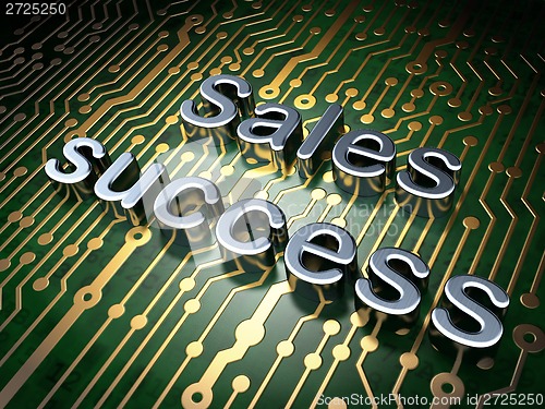 Image of Marketing concept: Sales Success on circuit board background