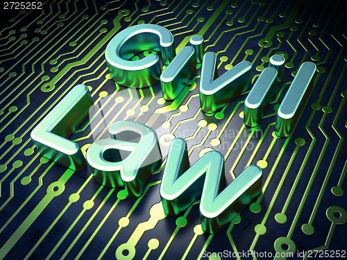 Image of Law concept: Civil Law on circuit board background