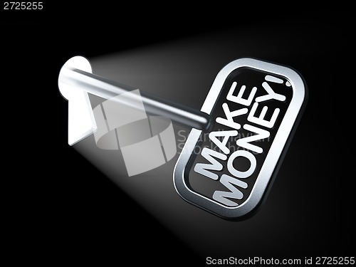 Image of Business concept: Make Money! on key