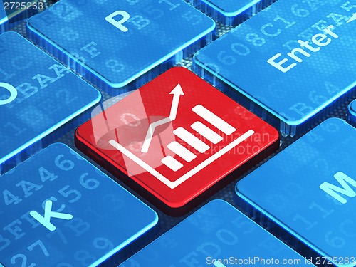 Image of Marketing concept: Growth Graph on computer keyboard background