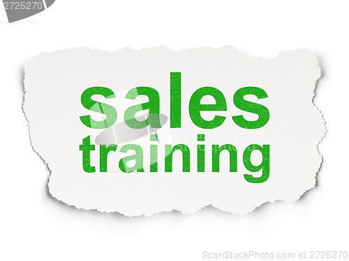 Image of Advertising concept: Sales Training on Paper background