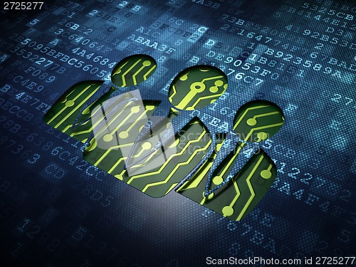 Image of Marketing concept: Business People on digital screen background